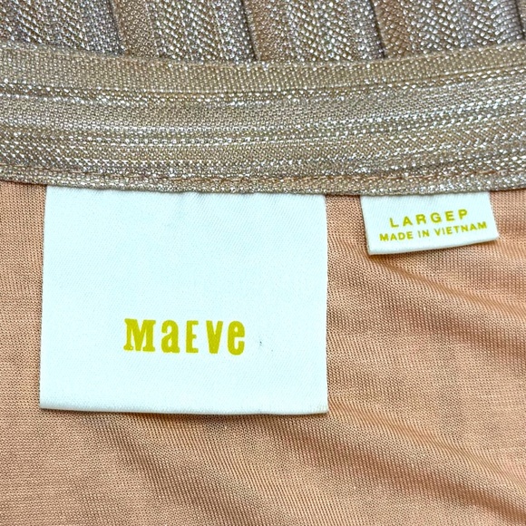 Maeve | Anthropologie | Ambra Skirt | Pink Rose | Metallic | Pleated | A-line - Picture 2 of 10